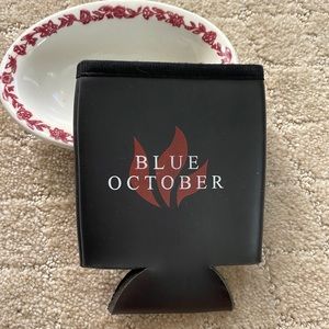 4/$25 Blue October Drink Koozie & cute Ironstone dish